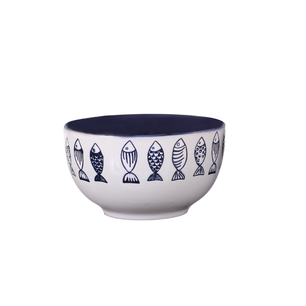 Плошка керамика белая Рыбки 13.5см | Интернет-магазин Кактус