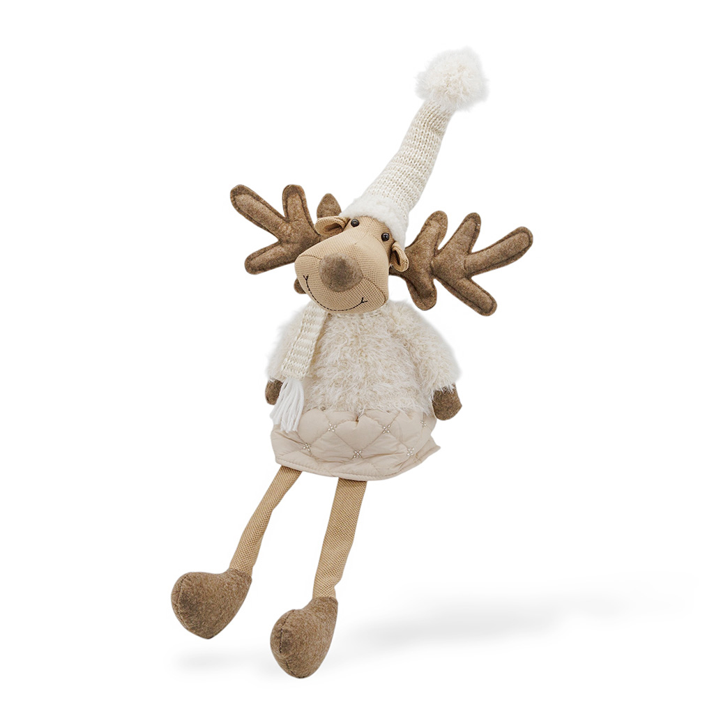 Фигурка Олень девочка в колпаке бежевая 67 см | Интернет-магазин Кактус