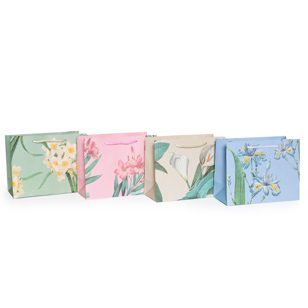 Пакет подарочный Flowers 4 вида S 15х14х6 | Интернет-магазин Кактус
