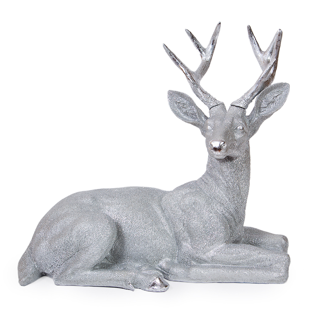 Олень сидит серебро 56 х 32.5 х 48см | Интернет-магазин Кактус