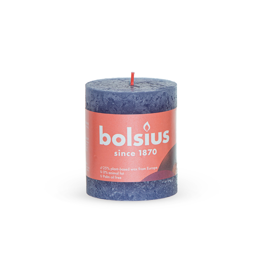 Свеча цилиндр дымчасто синяя, 8х6,8см | Интернет-магазин Кактус