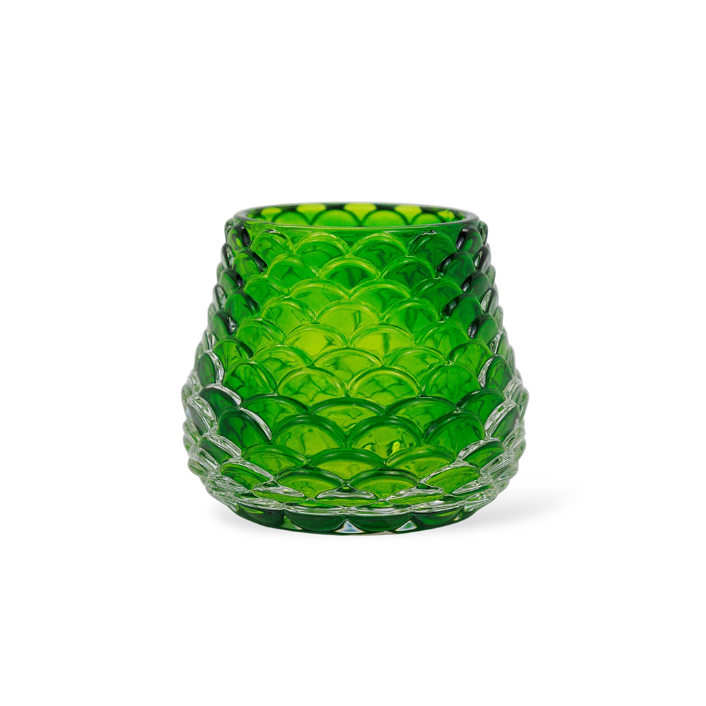 Подсвечник стеклянный Шишка зеленый 6,5см | Интернет-магазин Кактус