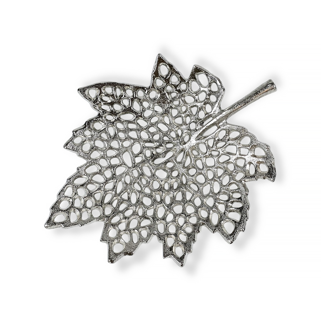 Блюдо алюминиевое Leaf Line серебро 28,5 см | Интернет-магазин Кактус