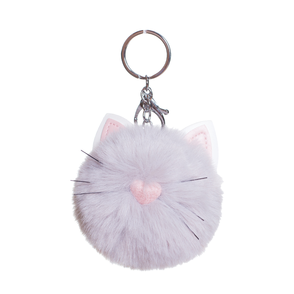 Брелок для ключей Cat серый мех, 1/4, 12см | Интернет-магазин Кактус