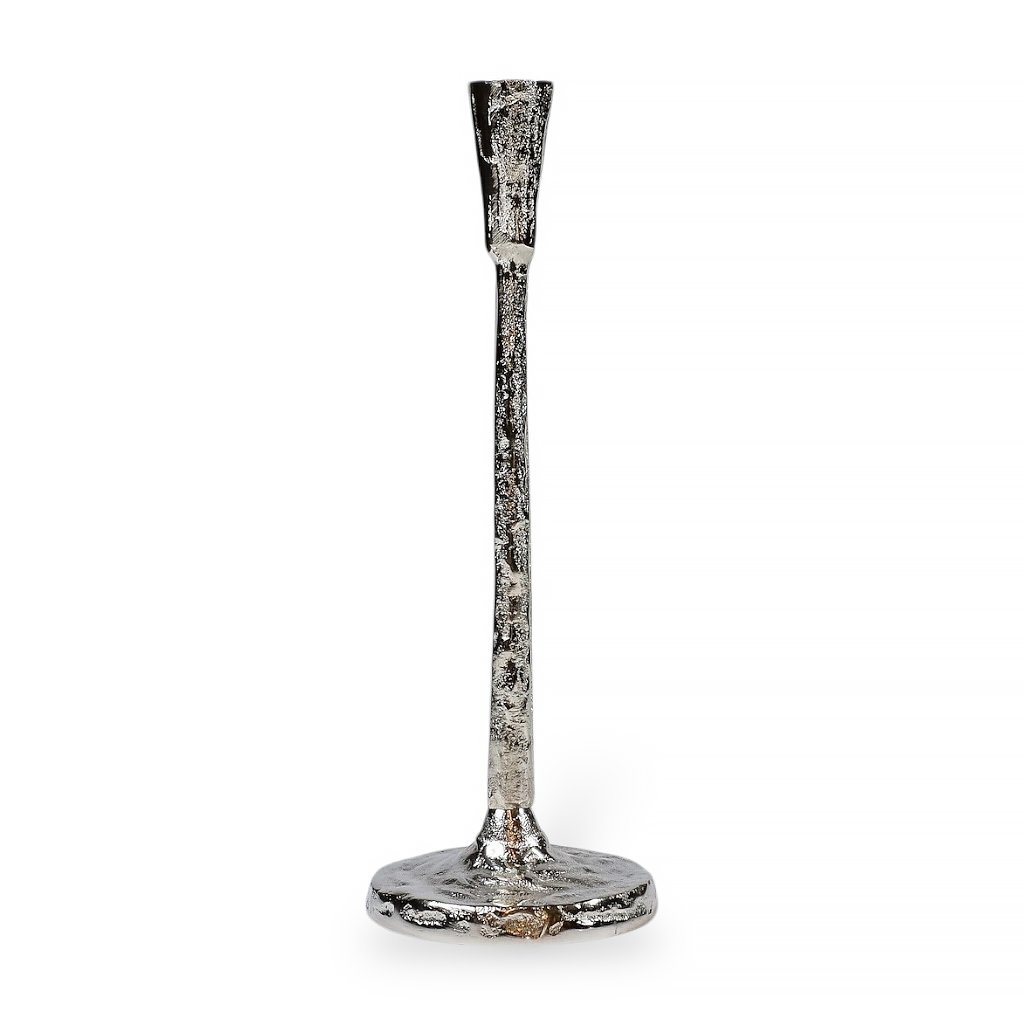 Подсвечник алюминиевый Клеопатра серебро 30 см | Интернет-магазин Кактус