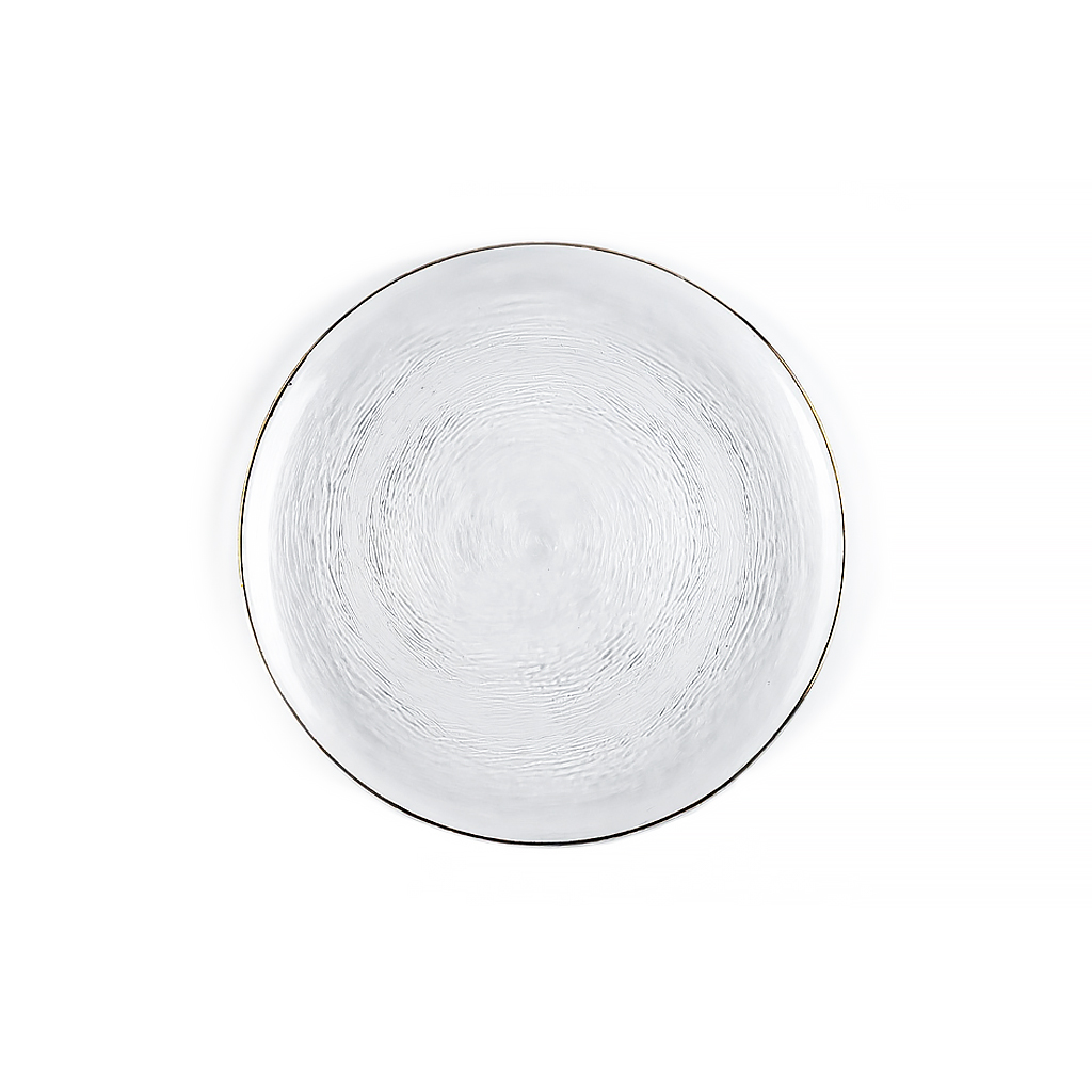 Тарелка стеклянная Паутинка прозрачная 20 см | Интернет-магазин Кактус