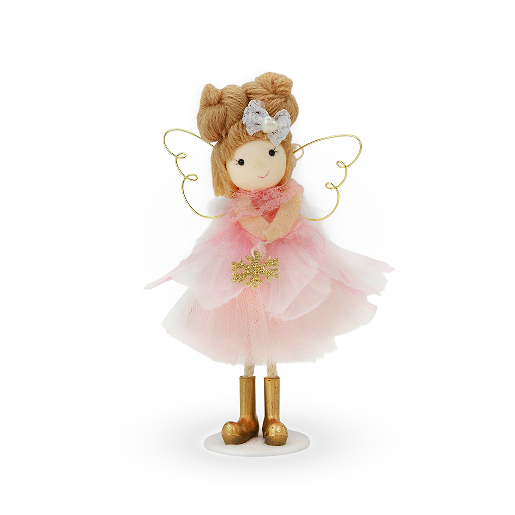Фигурка Фея со снежинкой розовая 17 см | Интернет-магазин Кактус
