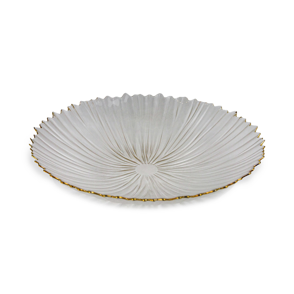 Тарелка стеклянная Цветок 24,5 см | Интернет-магазин Кактус