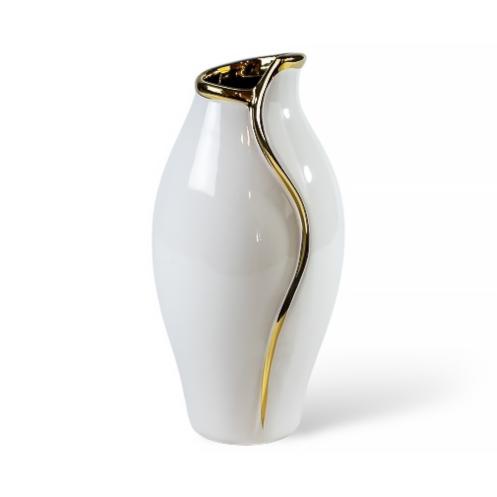 Ваза керамическая Line белая 25см | Интернет-магазин Кактус