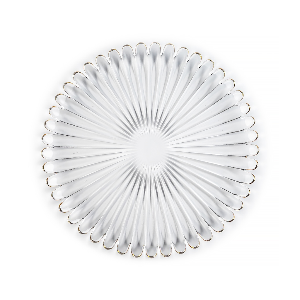 Тарелка стеклянная Ромашка прозрачная 27 см | Интернет-магазин Кактус