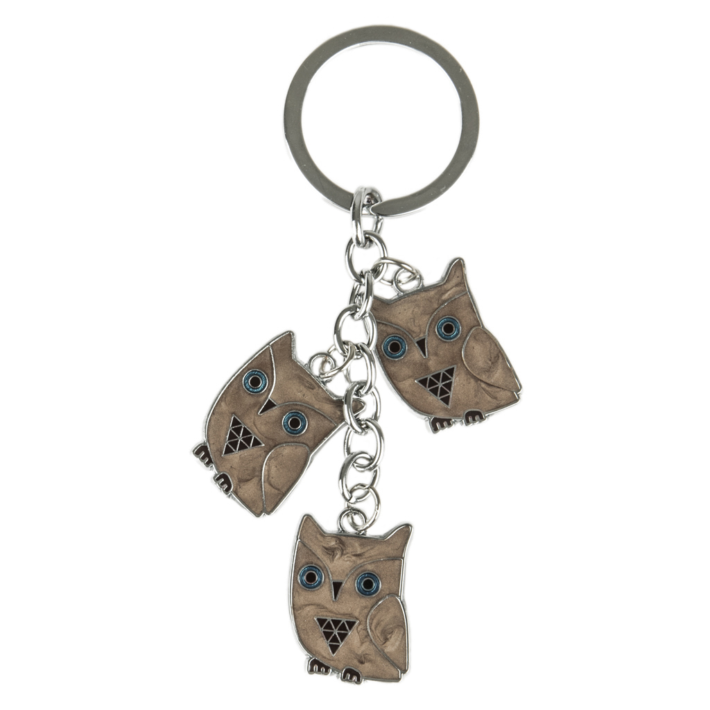 Брелок металл (Сова трёшка кор.) | Интернет-магазин Кактус