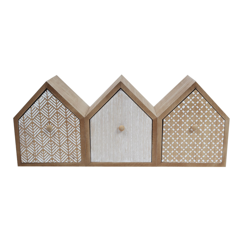 Шкатулка на 3 секции Домики | Интернет-магазин Кактус