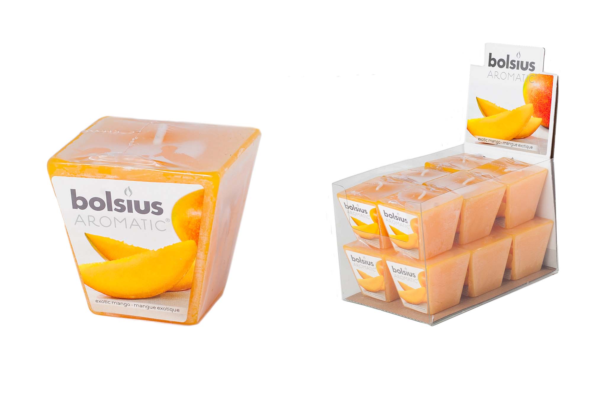 Свеча квадрат с ароматом манго 4.7 см | Интернет-магазин Кактус