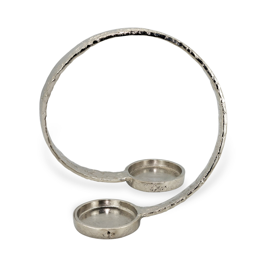 Подсвечник алюминиевый Спираль серебро 26 см | Интернет-магазин Кактус