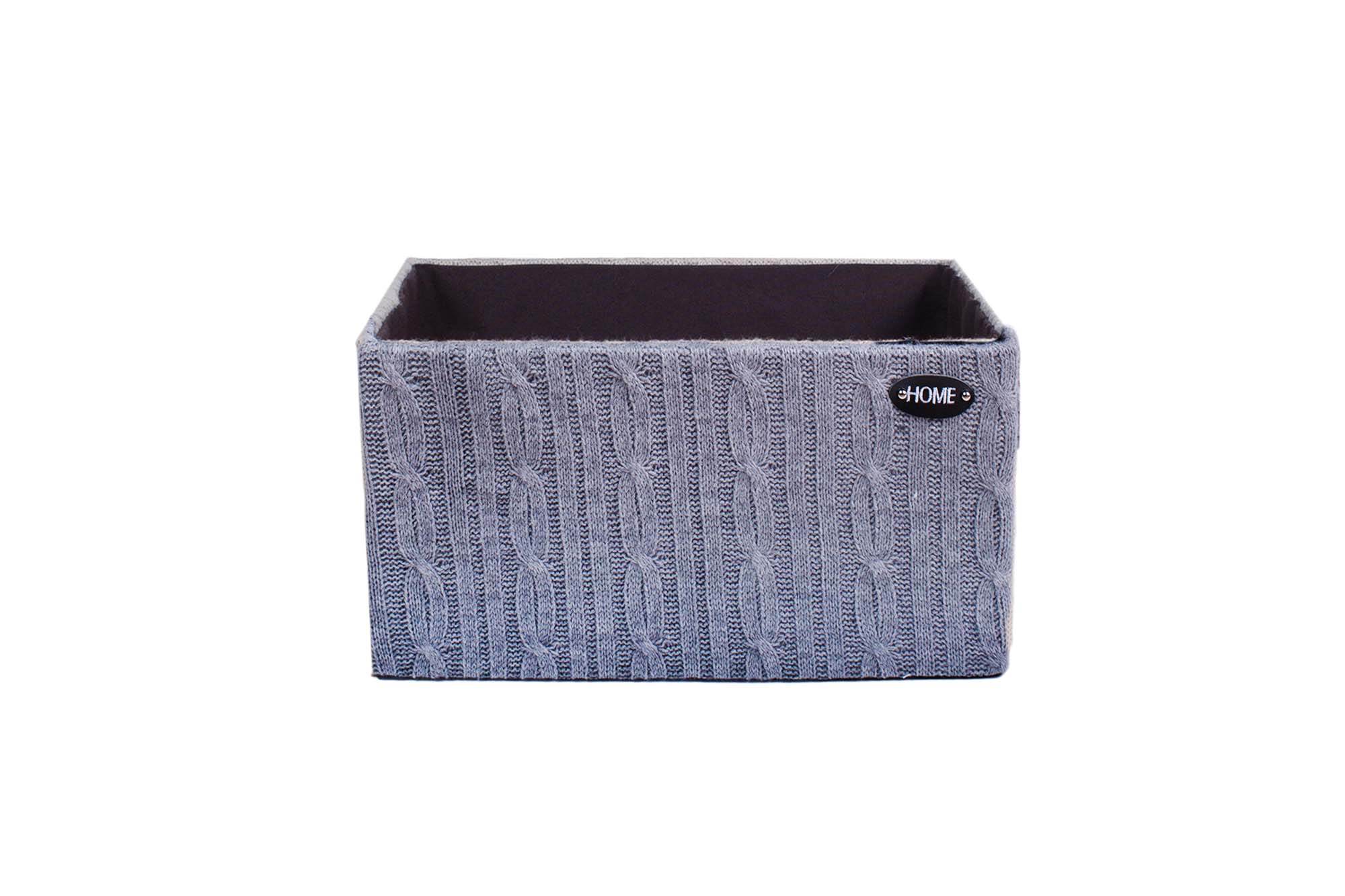 Корзинка  'Вязка' (серый) M 39*29*20см | Интернет-магазин Кактус