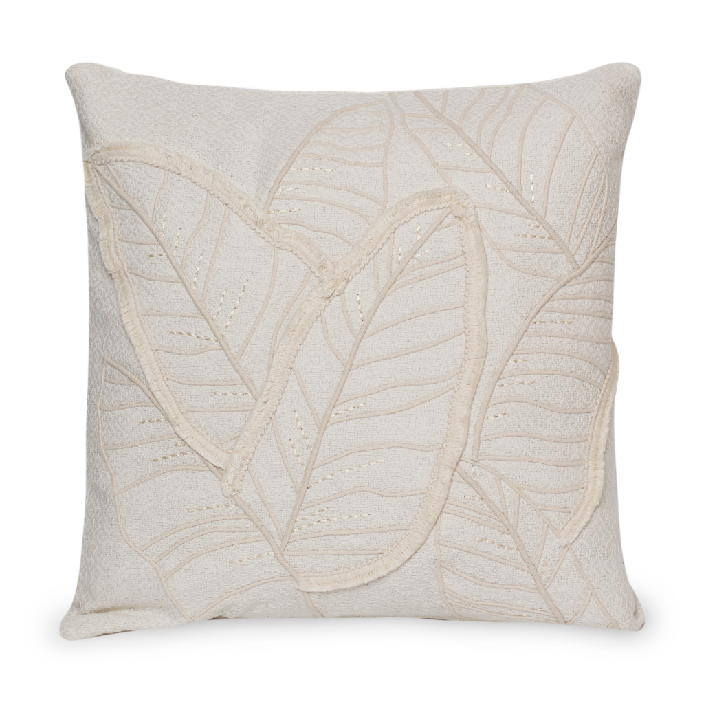 Наперник декор бежевый Листики 45 х 45 | Интернет-магазин Кактус