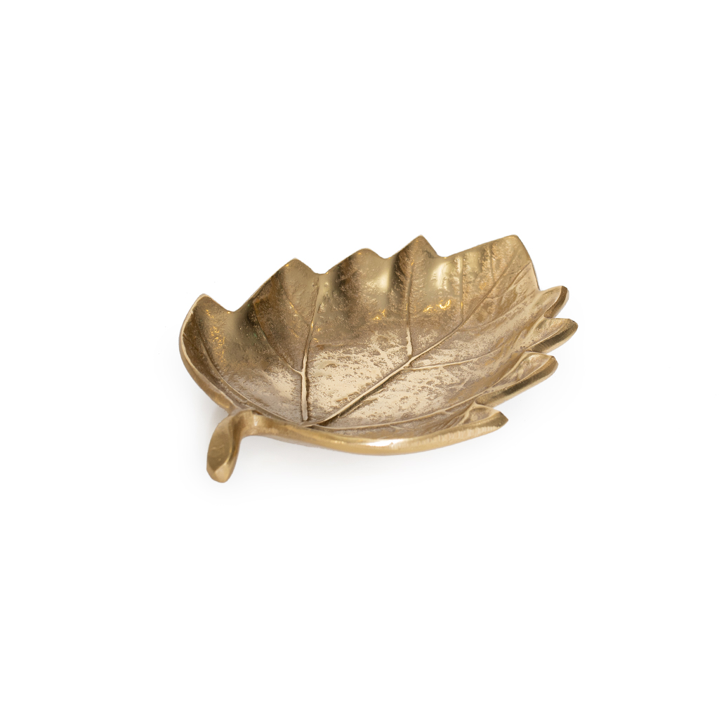 Блюдо алюминиевое Лист осенний золотой 23см | Интернет-магазин Кактус