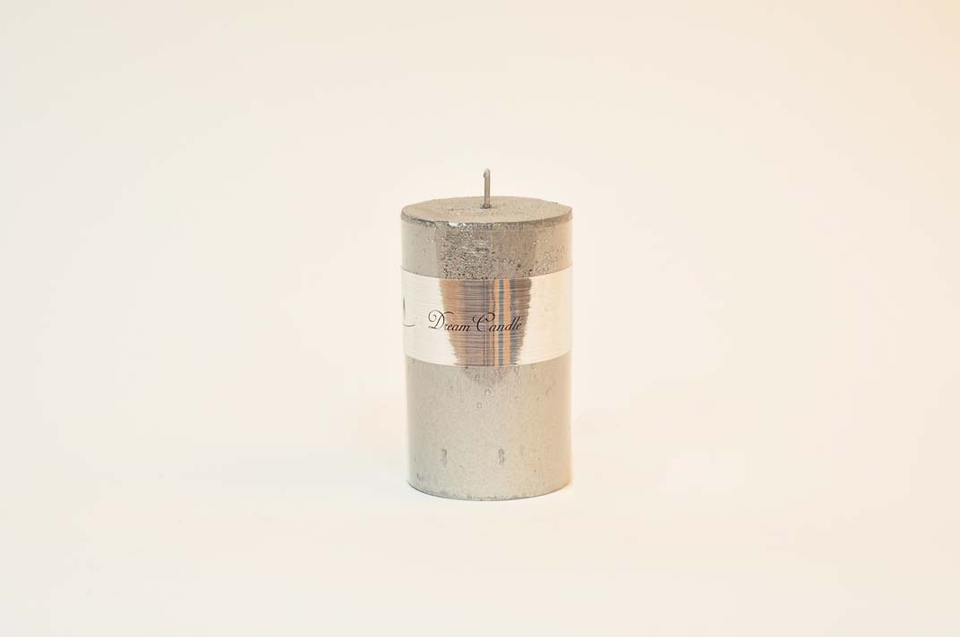 Свічка металік (срібло) 6 * 10см | Интернет-магазин Кактус