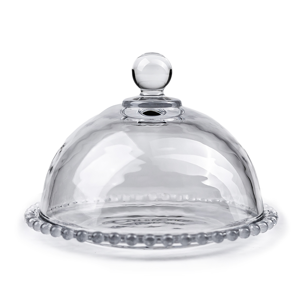 Блюдо стеклянное с крышкой Жемчуг 18,5см | Интернет-магазин Кактус