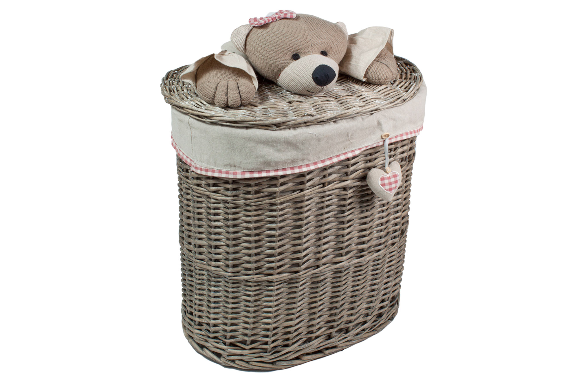 Корзина овал (мишка сердце) L 50*36*56cm | Интернет-магазин Кактус