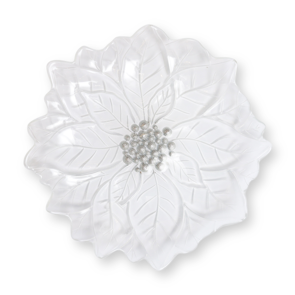 Тарелка Рождественская звезда прозрачная 32,5cм | Интернет-магазин Кактус