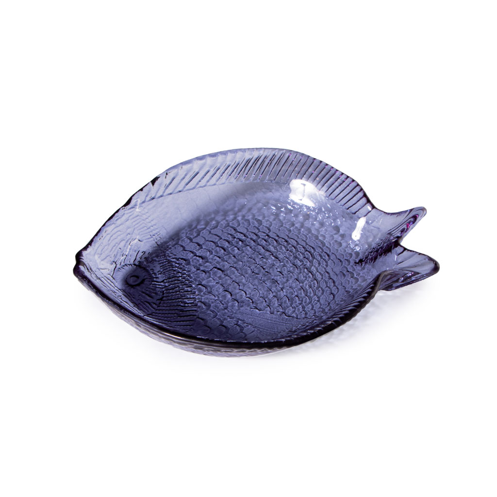 Блюдце стеклянное Рыба синяя 17,5см | Интернет-магазин Кактус