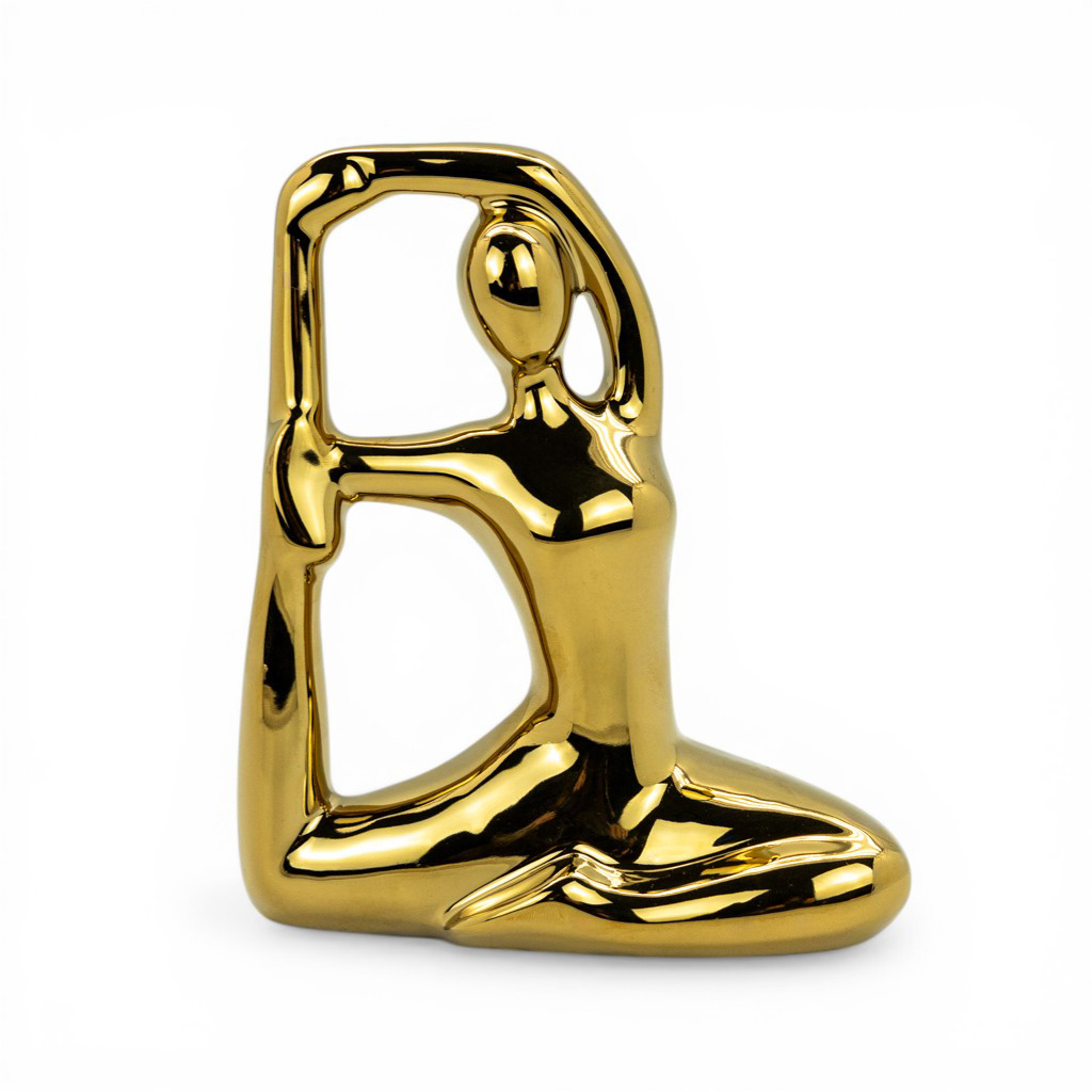 Фигурка керамическая Йога золото 15см | Интернет-магазин Кактус