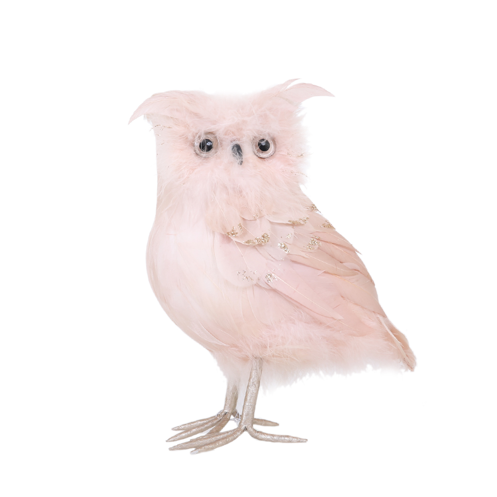 Сова НГ розовая 16*12*23 см | Интернет-магазин Кактус