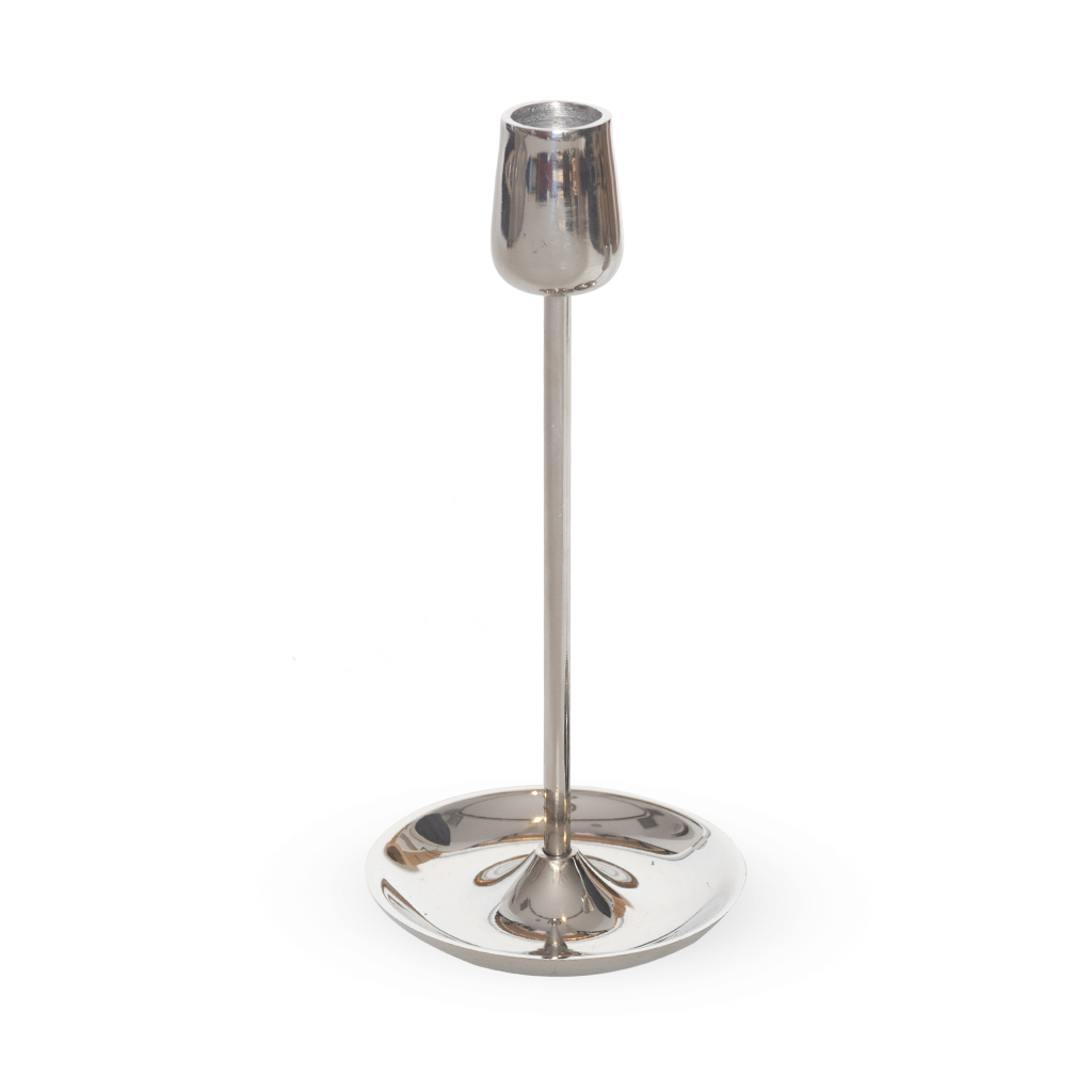Подсвечник Burgeon серебро 21 см | Интернет-магазин Кактус