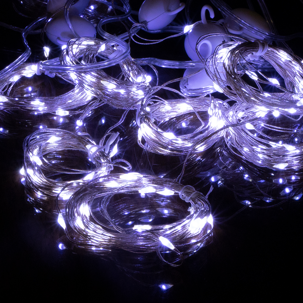 Гирлянда Штора 300 Led 3m 10 полос холодный белый с USB разъемом и пультом | Интернет-магазин Кактус