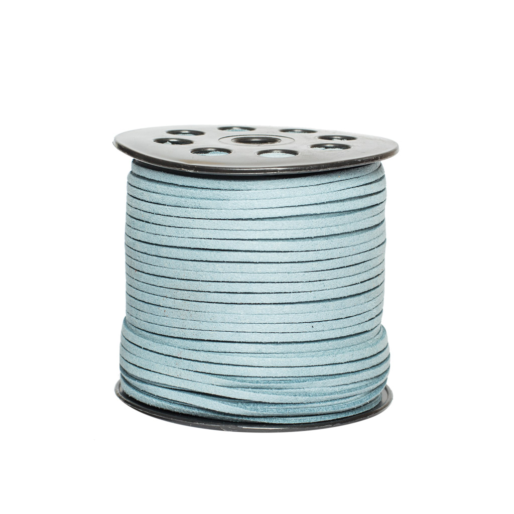 Бечевка замшевая голубая 1м (рулон 90м) | Интернет-магазин Кактус