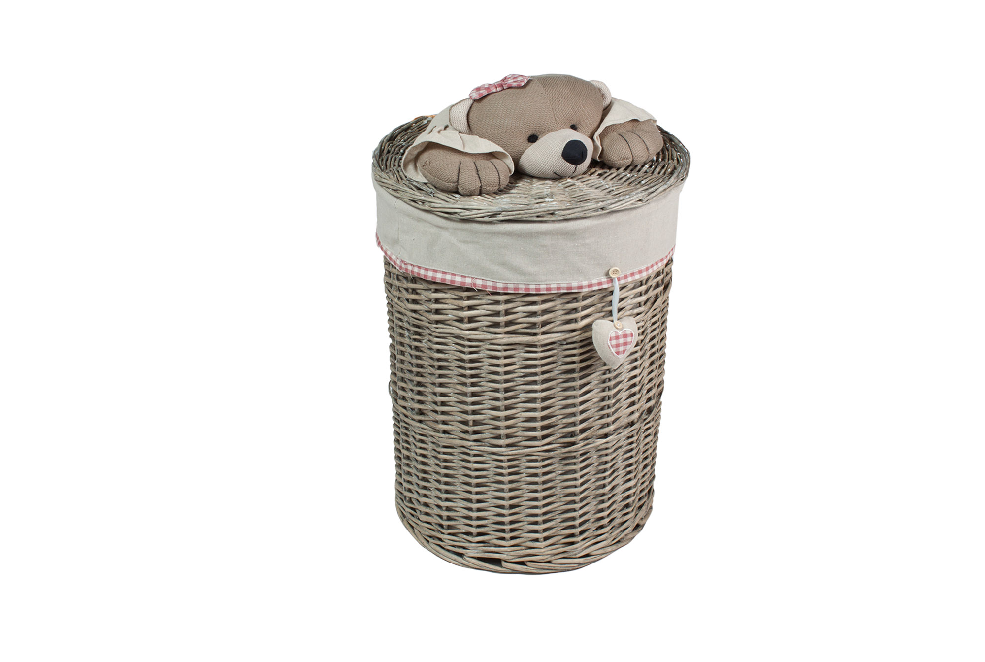 Корзина с крышкой (мишка сердце) M 37*45cm | Интернет-магазин Кактус