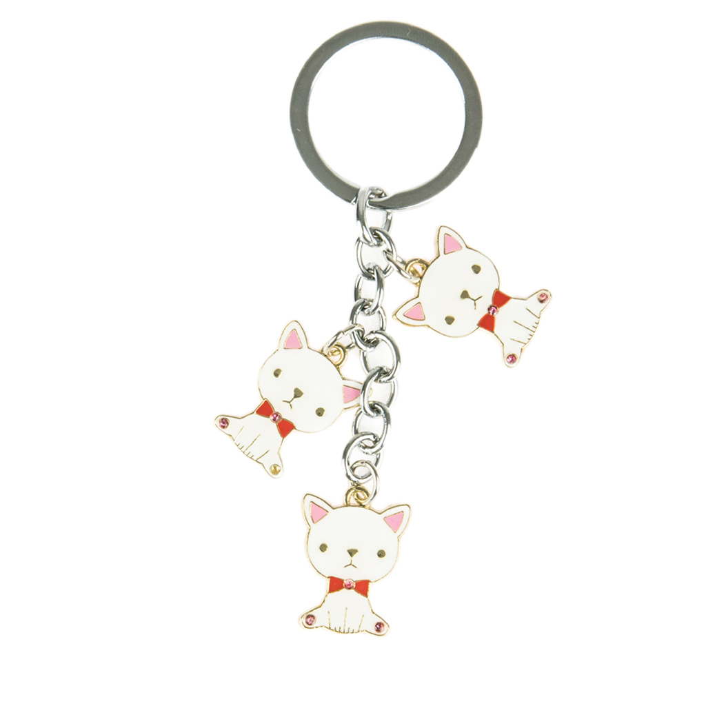 Брелок металл (Котики белые трешка) | Интернет-магазин Кактус