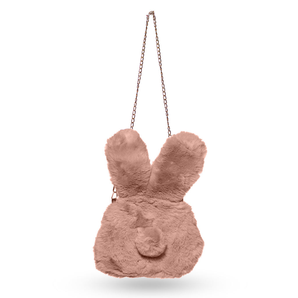 Сумка Зайка бежевая мех 35*24 см | Интернет-магазин Кактус