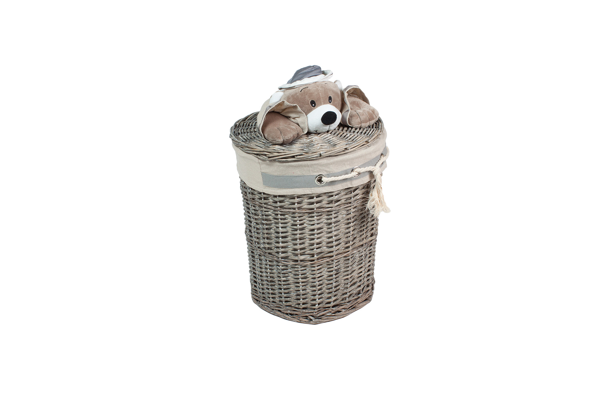 Корзинка с крышкой (мишка канат) S 28*h26cm | Интернет-магазин Кактус