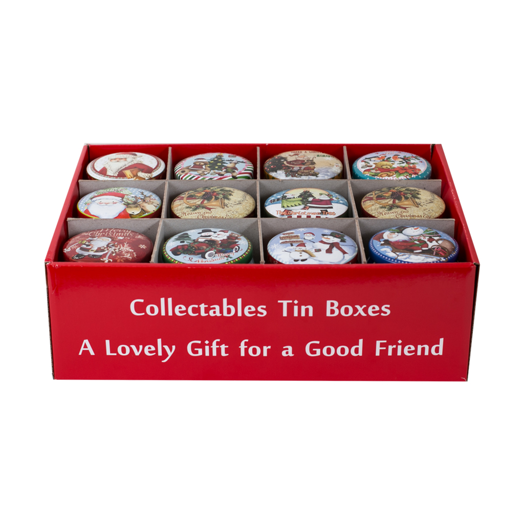 Коробочка металл. НГ 12 видов круглая | Интернет-магазин Кактус