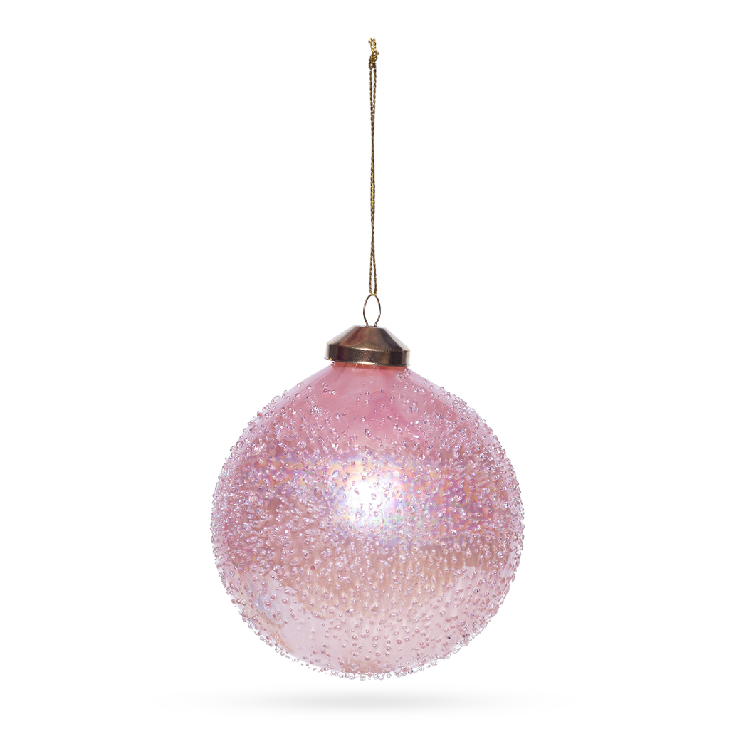 Игрушка Шар сахарная роса розовый 10 см | Интернет-магазин Кактус