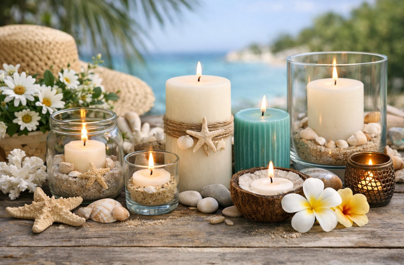 свечки в летние (морском) декоре.jpg