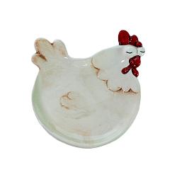 Тарілка кераміка Курочка біла 17.1х16х3.4см