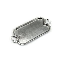 Разнос прямоугольный алюминиевый Сердце S серебро 1х11х25 см