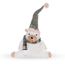 Фигурка Мишка сидячий в зеленом колпачке 48х32 см