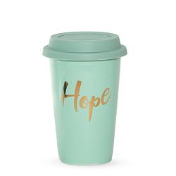 Стакан мятный с силиконовой крышкой Hope  400мл