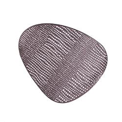 Циновка під тарілку Tabby Pod темне срібло 38см