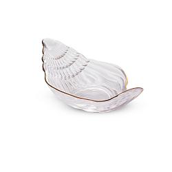 Пиала стеклянная Ракушка золотая кайма 12х20х4см