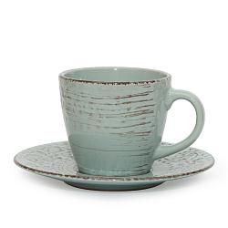 Чашка Антік з блюдцем небесная бірюза 250мл