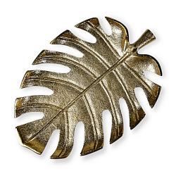 Блюдо алюминиевое Лист Монстеры золото 31 см