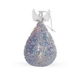 Фігурка новорічна Ангел з паєтками та LED підсвічуванням блакитний 16,5 см