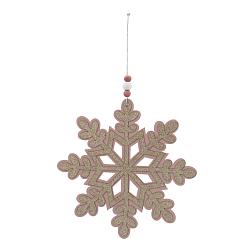 Подвеска Снежинка розовая 24см