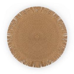 Салфетка под тарелку круглая коричневая Соломка 38см