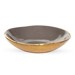 Глубокая тарелка алюминий/керамика бежевая 12,5х2,5см